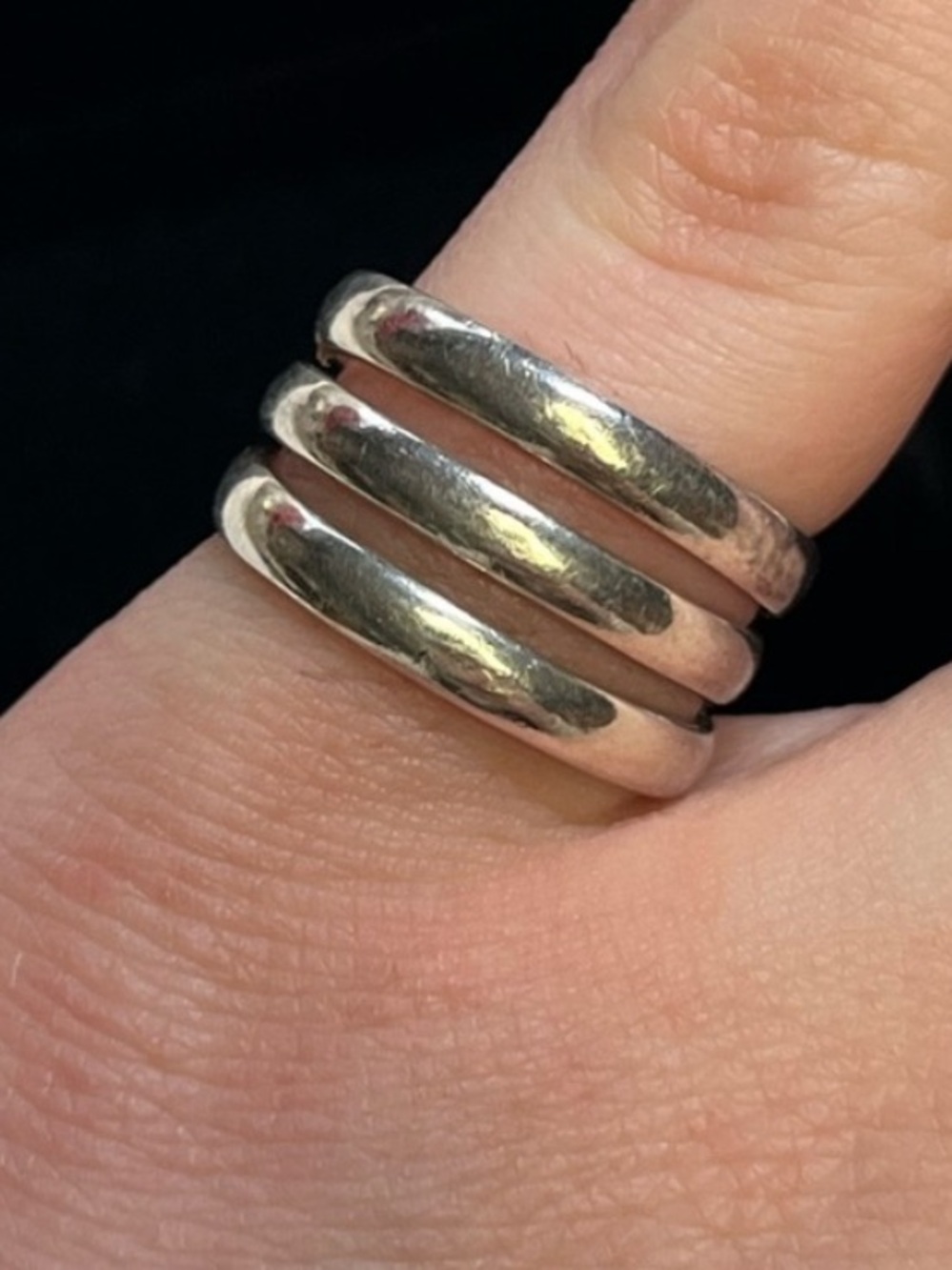 Sterling silver triple band ring. Stamped 925